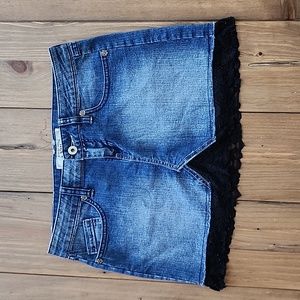 Vintage Y2K YMI Denim Shorts with Lace Detailing
